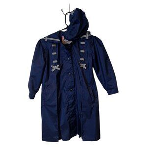 F W Fischer Girls Raincoat & Hat Size 6X Sailor Collar Ribbon Accent Pockets